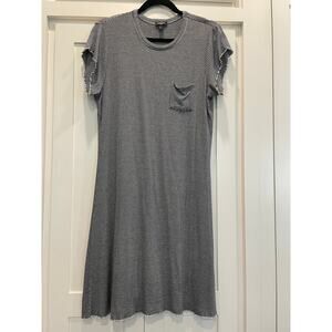 Navy and White striped T-shirt dress by Express  L